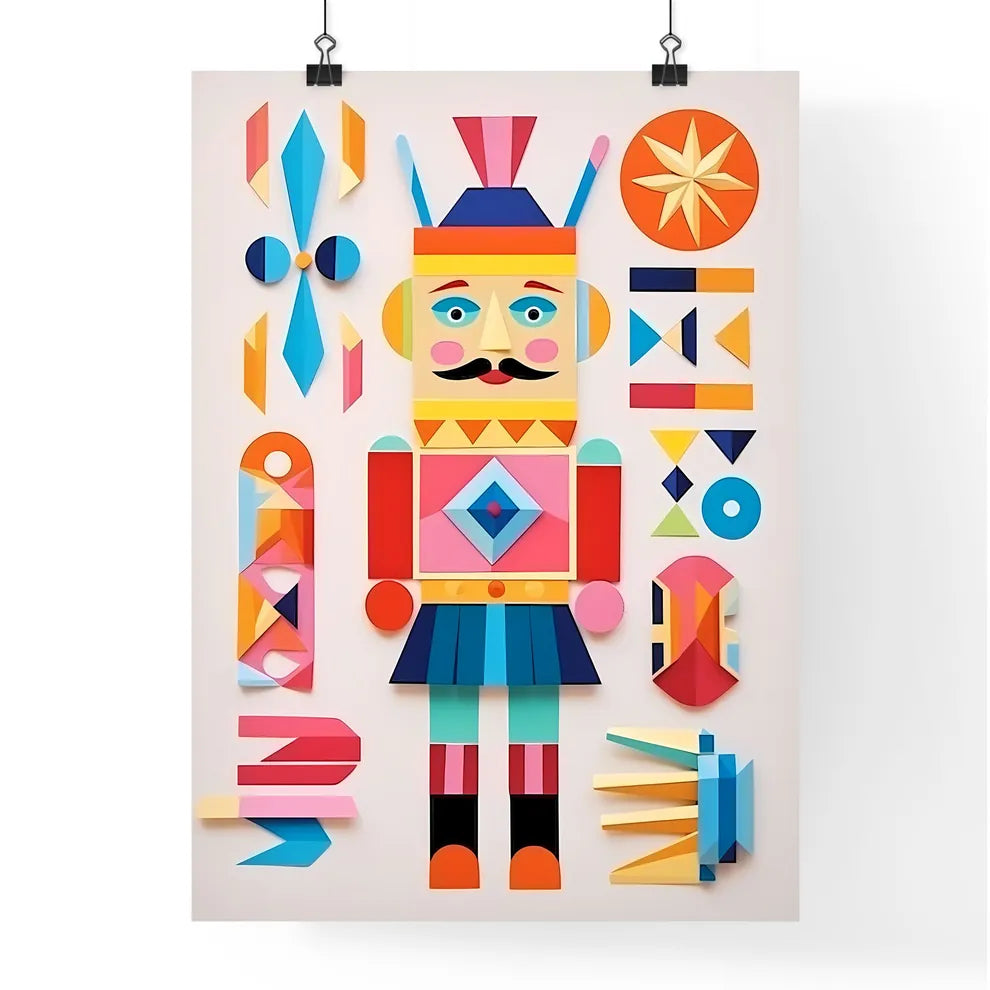 Colorful Paper Cut Out Of A Toy Art Prin Poster