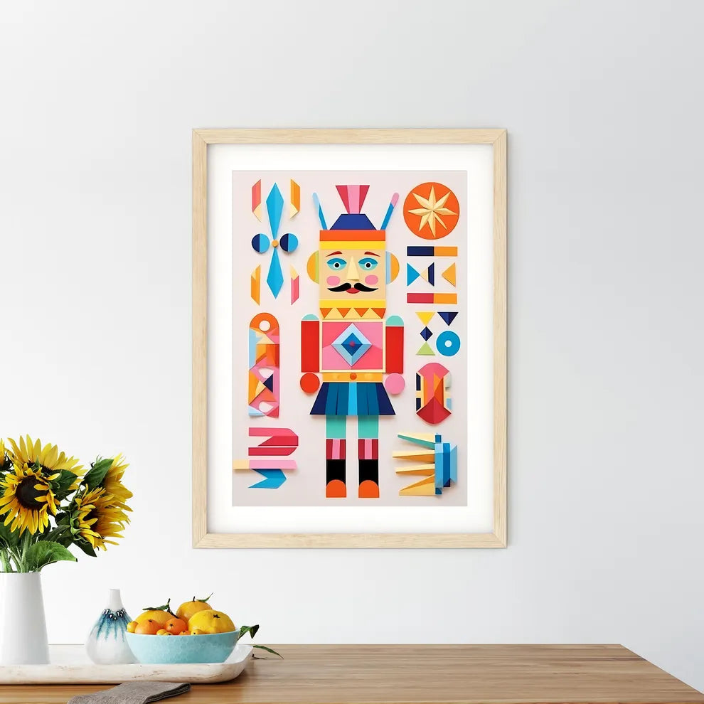Colorful Paper Cut Out Of A Toy Art Prin - Kitchen Hangings