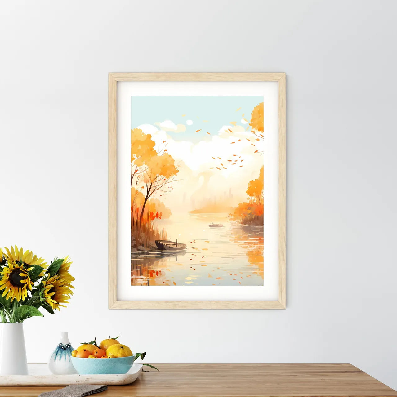 River With Boats And Trees Art Prin - Kitchen Hangings