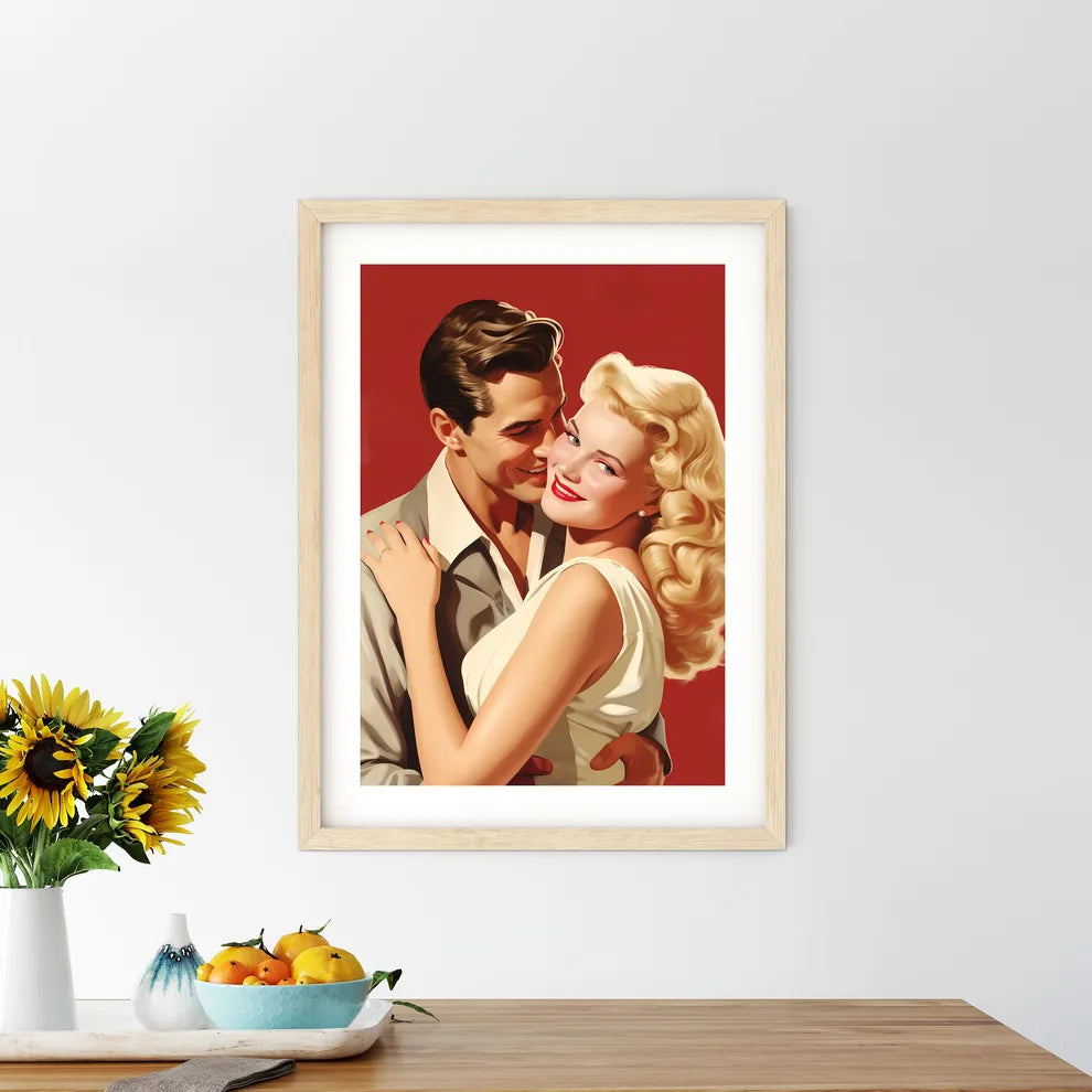 Man And Woman Hugging Art Prin - Kitchen Hangings