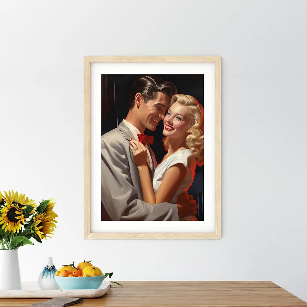 Man And Woman Hugging Art Prin - Kitchen Hangings