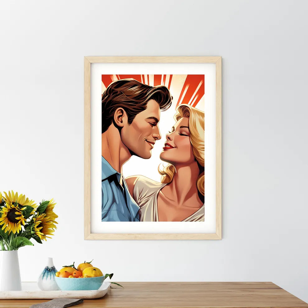 Man And Woman Looking At Each Other Art Prin - Kitchen Hangings