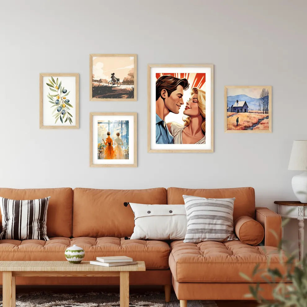 Man And Woman Looking At Each Other Art Prin Framed Print
