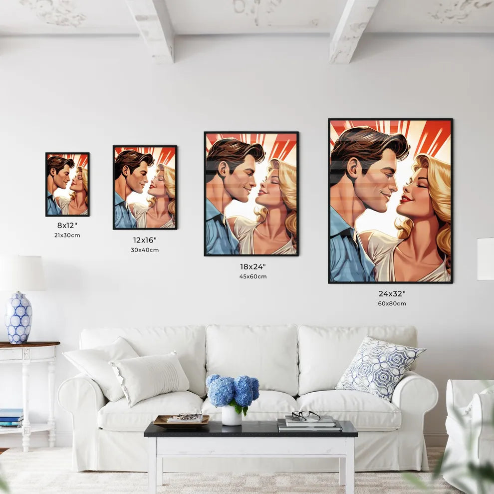 Man And Woman Looking At Each Other Art Prin Wall Art