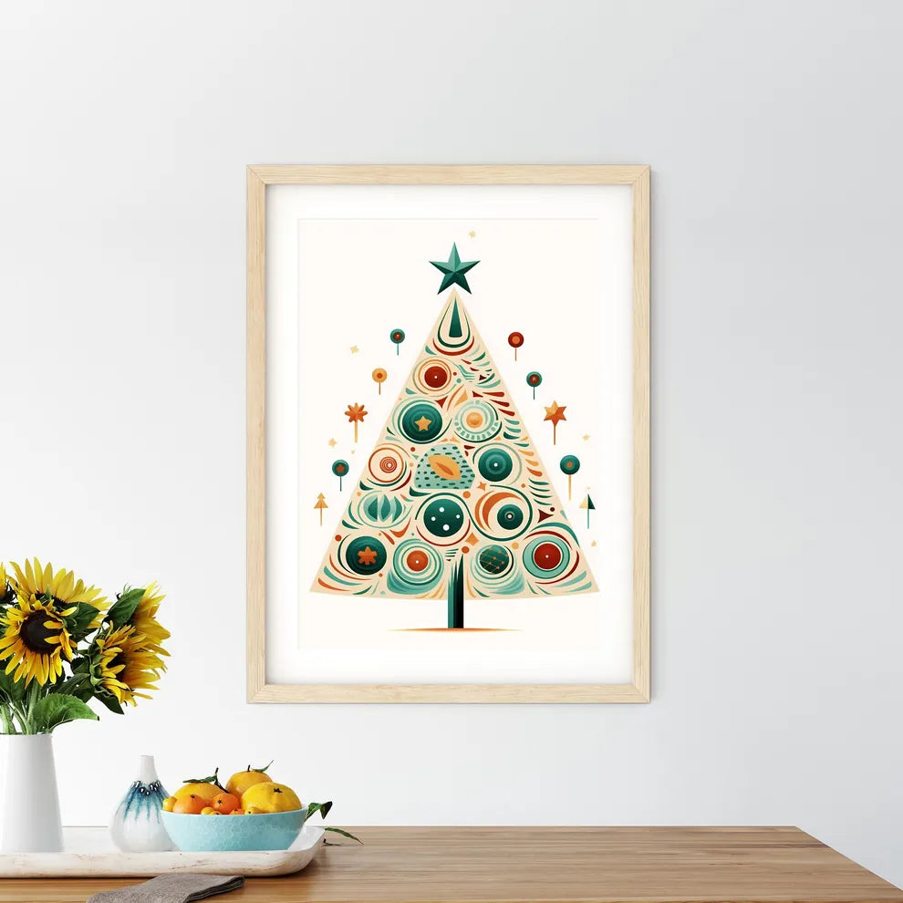 Christmas Tree With A Star Art Prin - Kitchen Hangings
