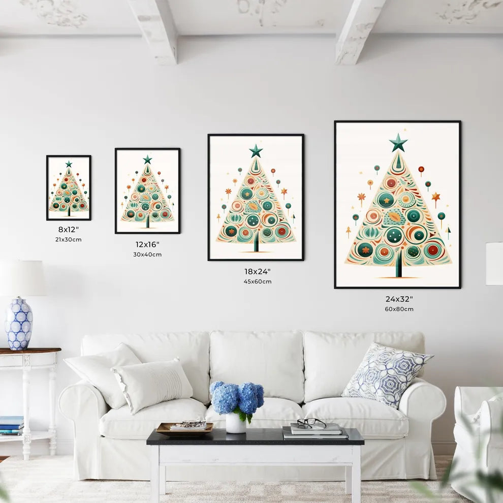 Christmas Tree With A Star Art Prin Wall Art