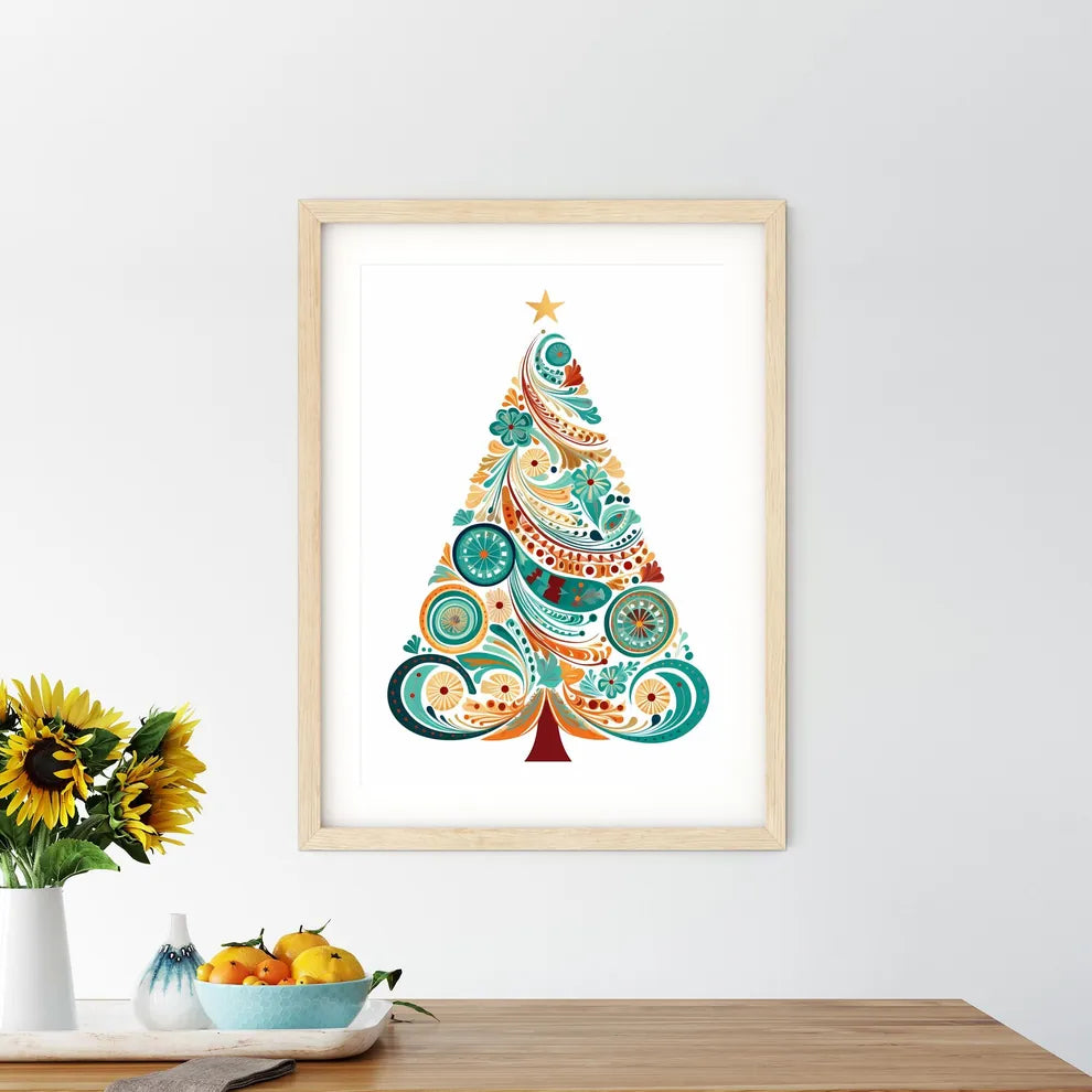 Colorful Tree With Swirls And Flowers Art Pr - Kitchen Hangings