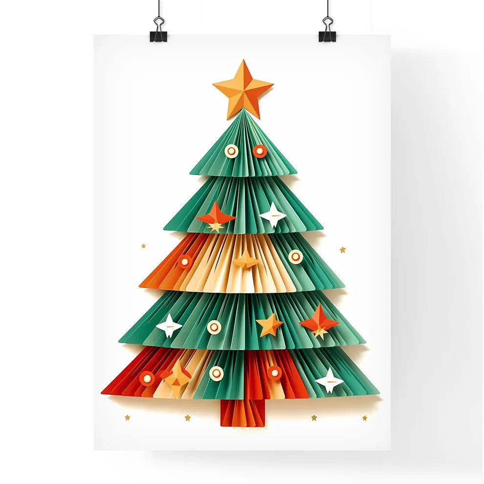 Paper Christmas Tree Made Of Paper Art Prin Poster