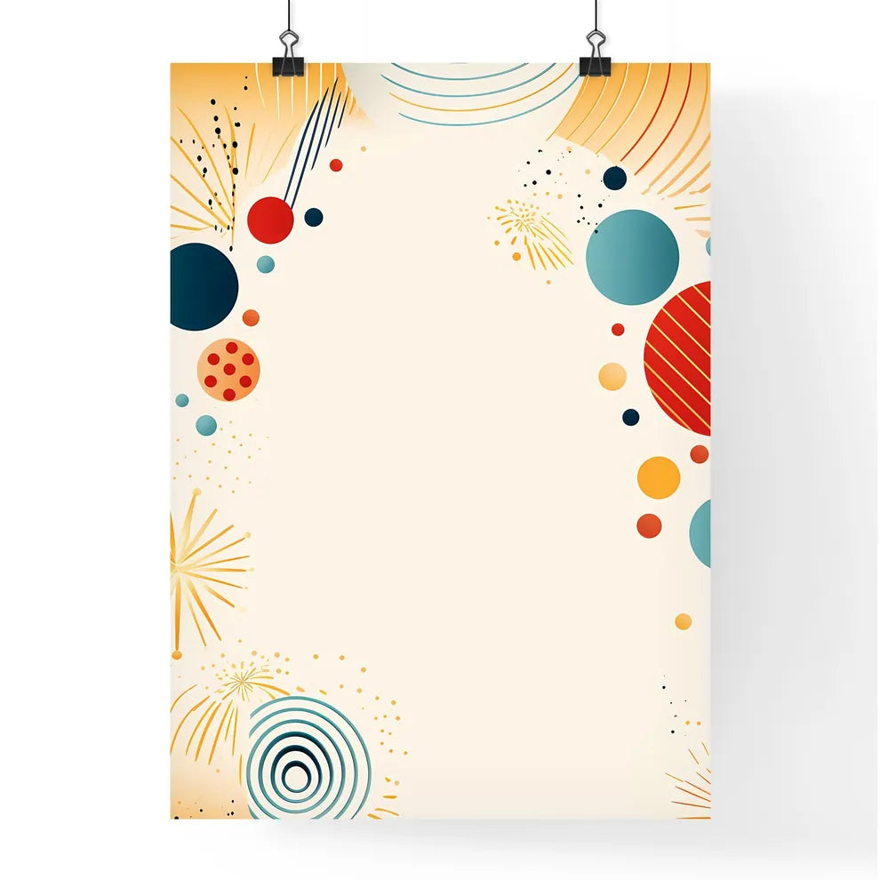 Colorful Fireworks And Circles Art Prin Poster