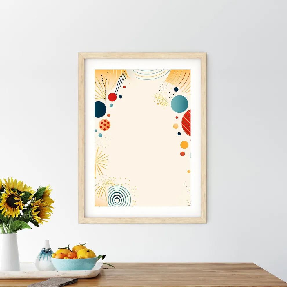 Colorful Fireworks And Circles Art Prin - Kitchen Hangings