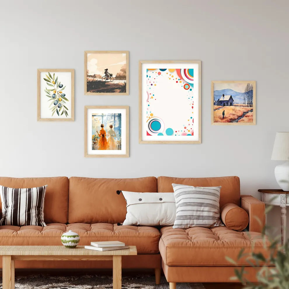 Colorful Circles And Dots Art Prin Framed Print