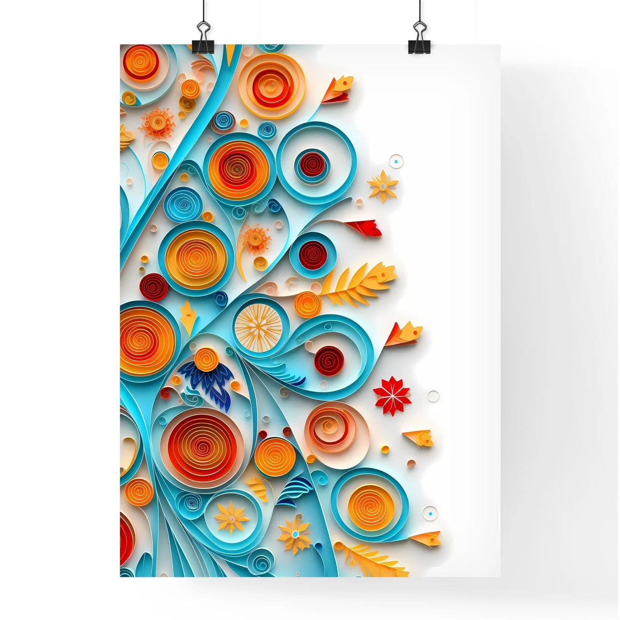 Colorful Swirly Paper Art Art Prin Poster