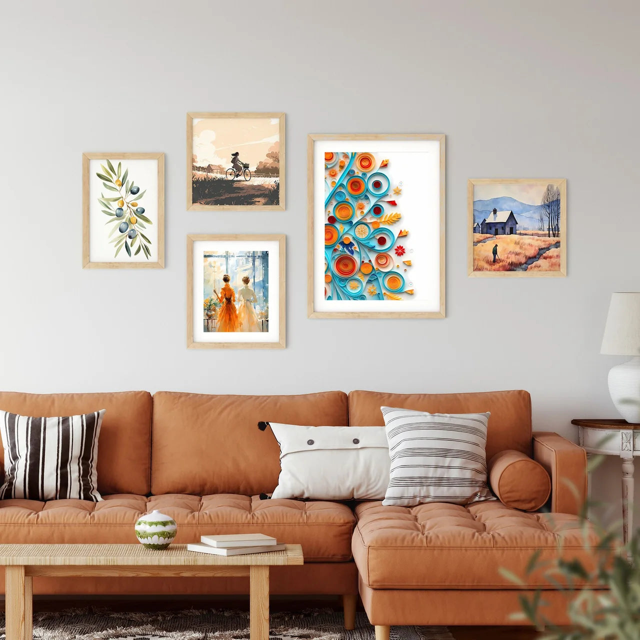 Colorful Swirly Paper Art Art Prin Framed Print