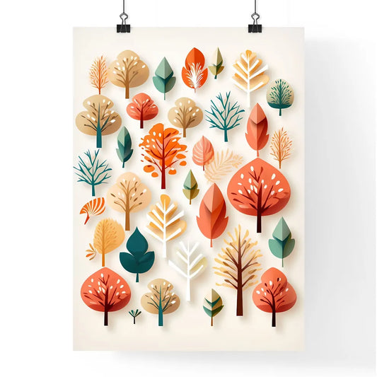 Group Of Trees With Different Colors Art Pri Poster