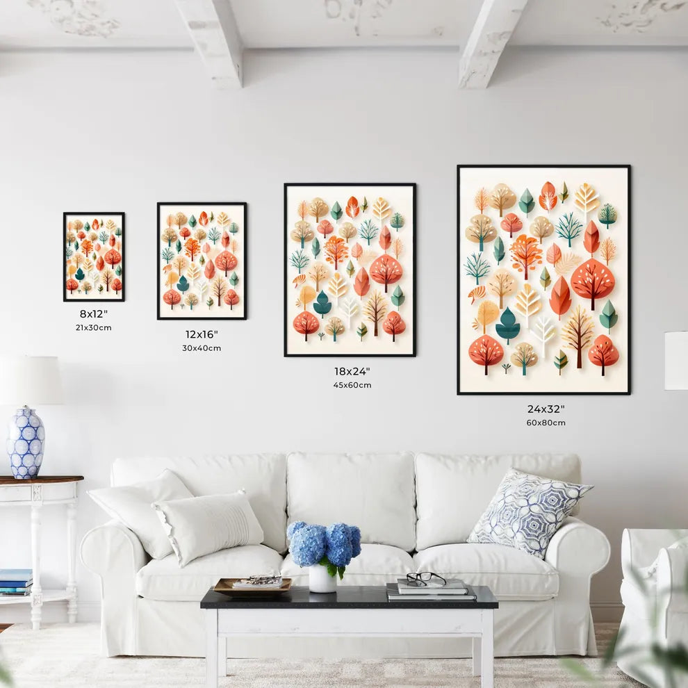 Group Of Trees With Different Colors Art Pri Wall Art