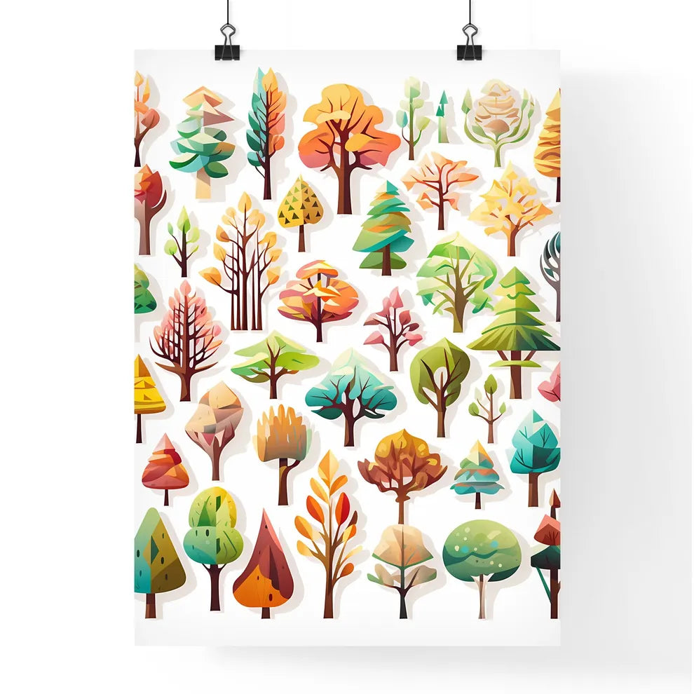 Group Of Trees With Different Colors Art Pri Poster