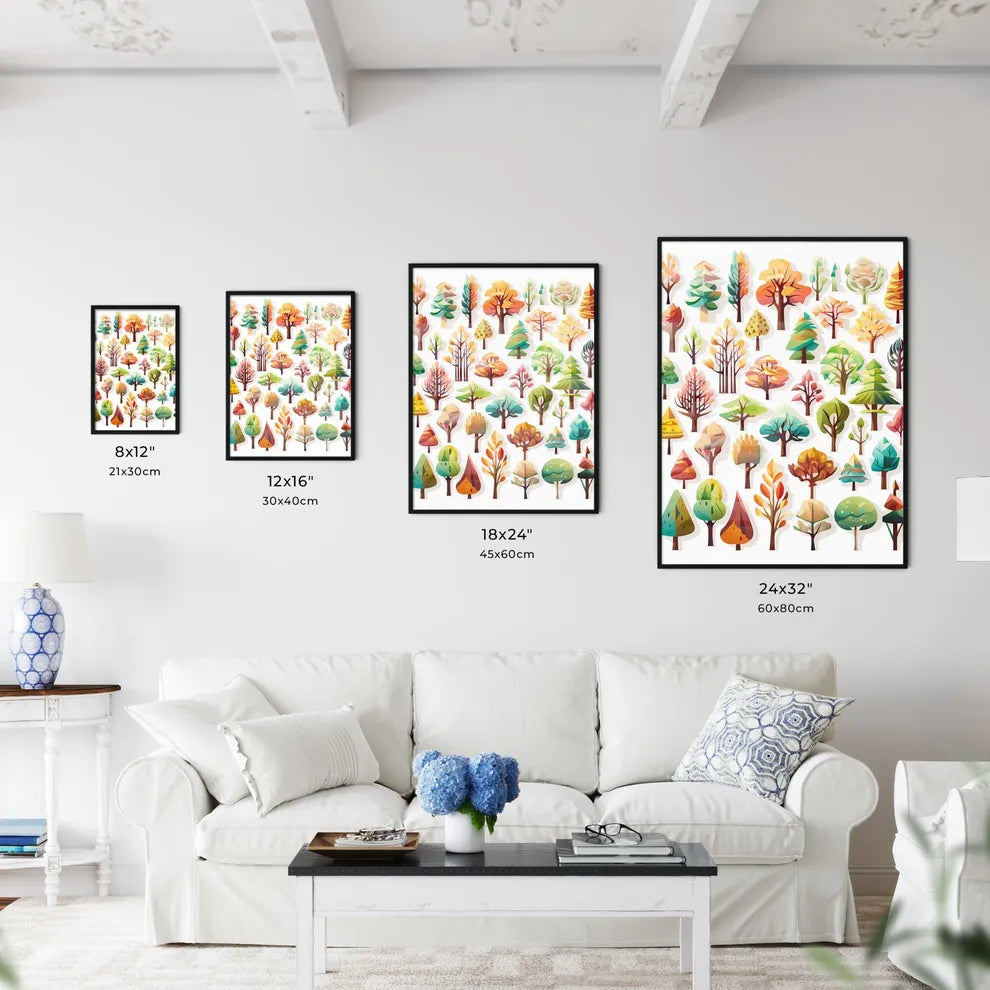 Group Of Trees With Different Colors Art Pri Wall Art
