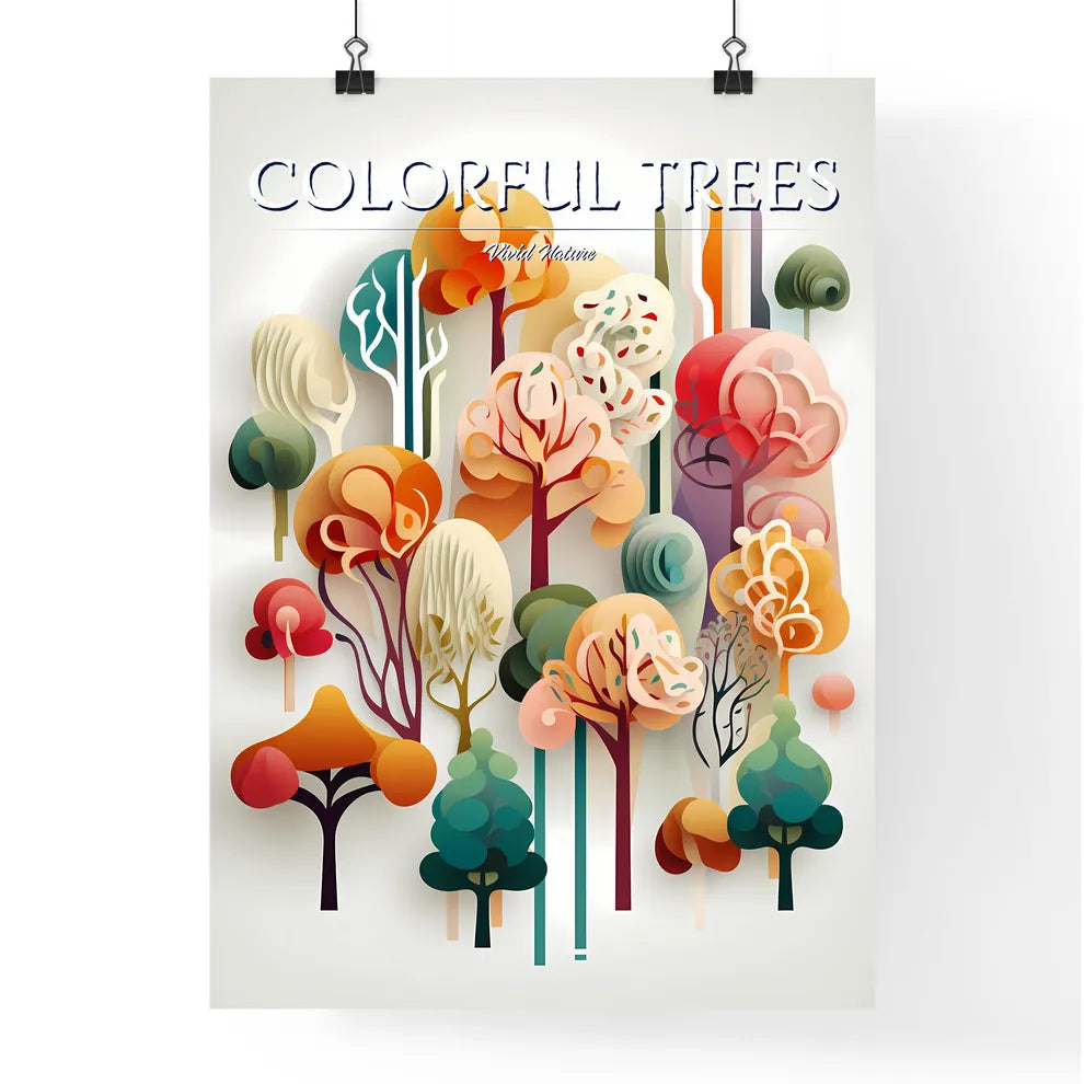 Group Of Trees With Different Colors Art Pri Poster