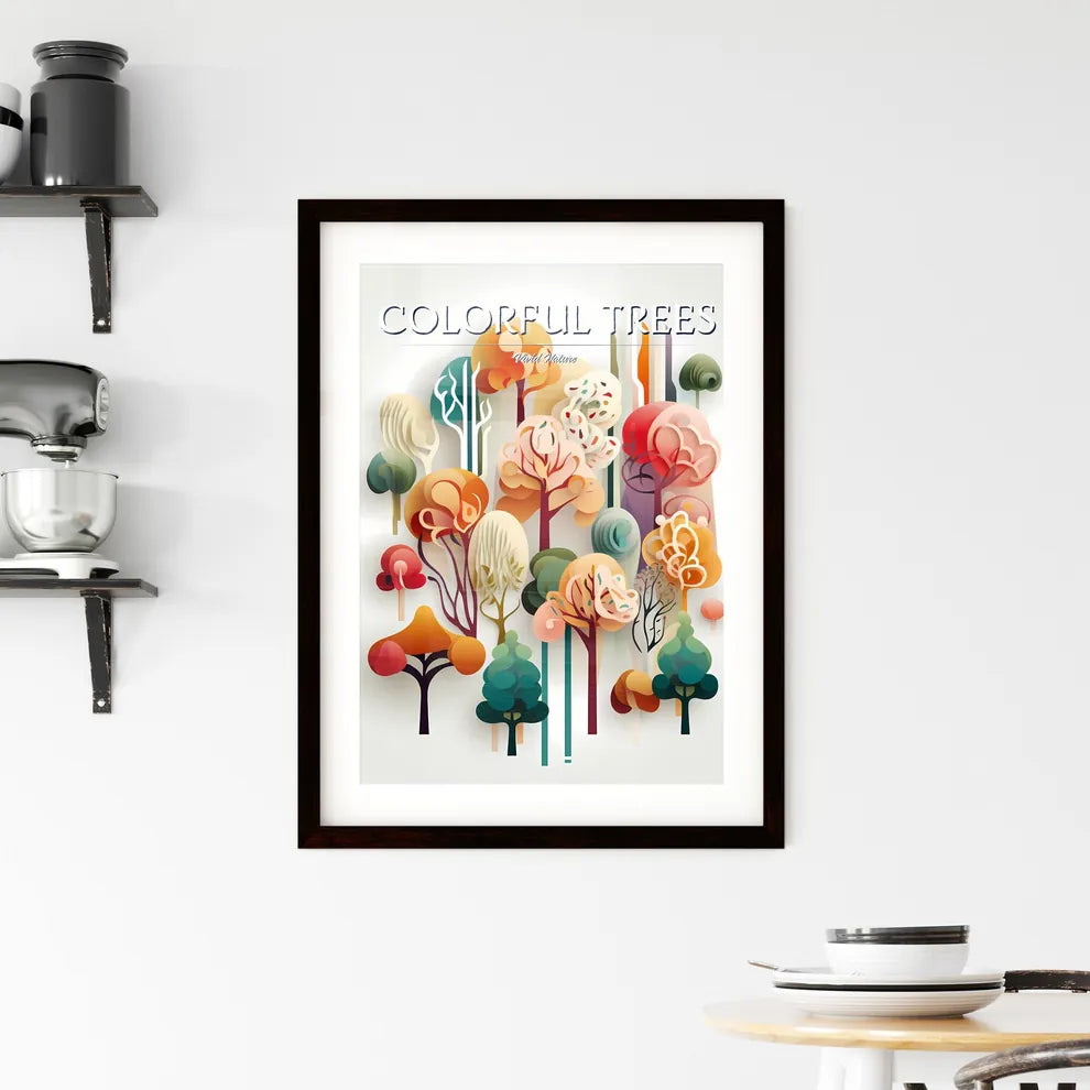Group Of Trees With Different Colors Art Pri Framed Print