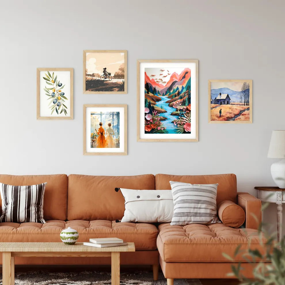 Paper Cut Out Of A River Art Prin Framed Print