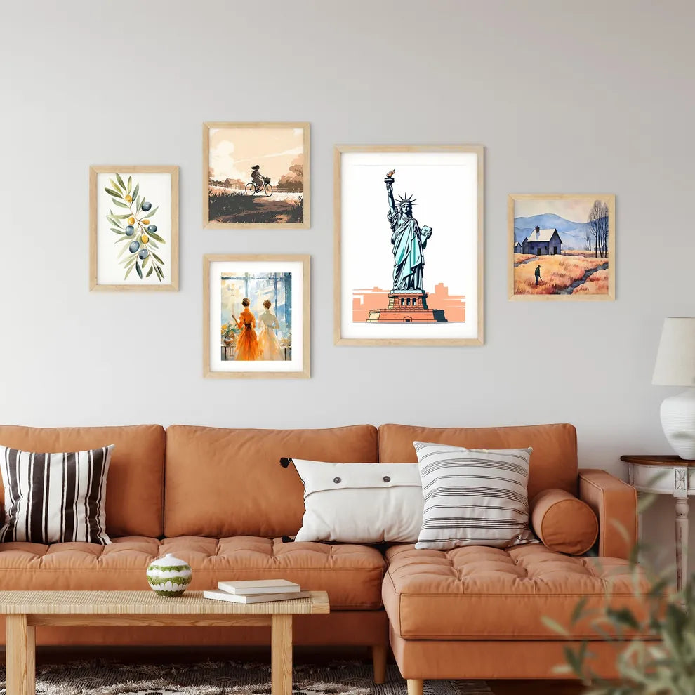 Statue Of Liberty With A Torch And A Book With Statue Of Liberty In The Background Art Print Custom Print