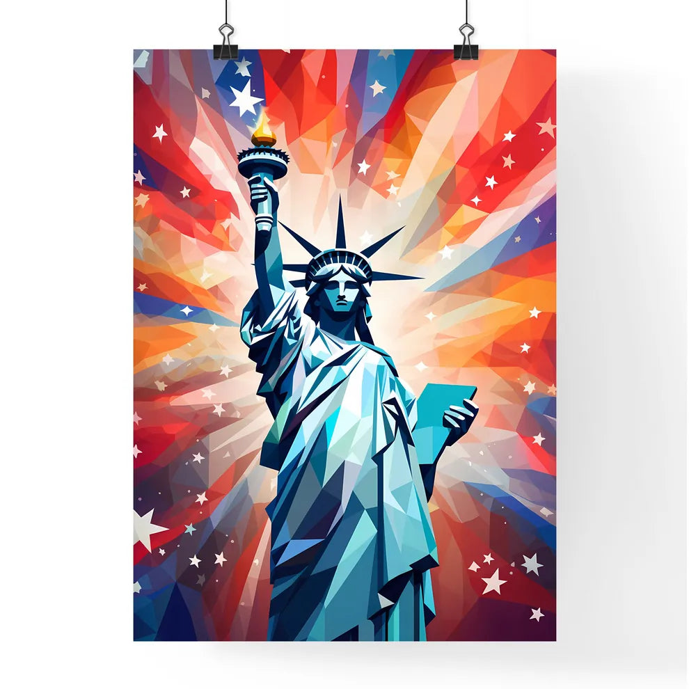 Low Poly Statue Of Liberty Art Prin Poster