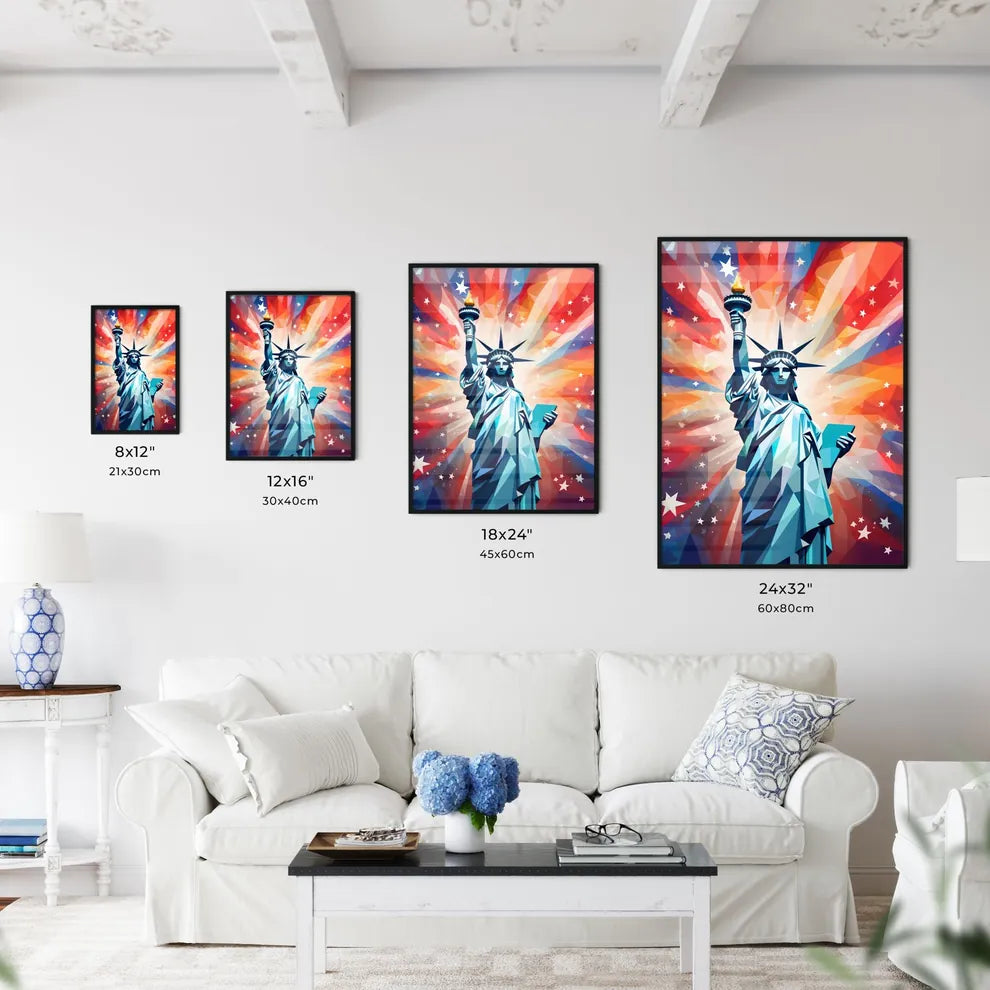 Low Poly Statue Of Liberty Art Prin Wall Art