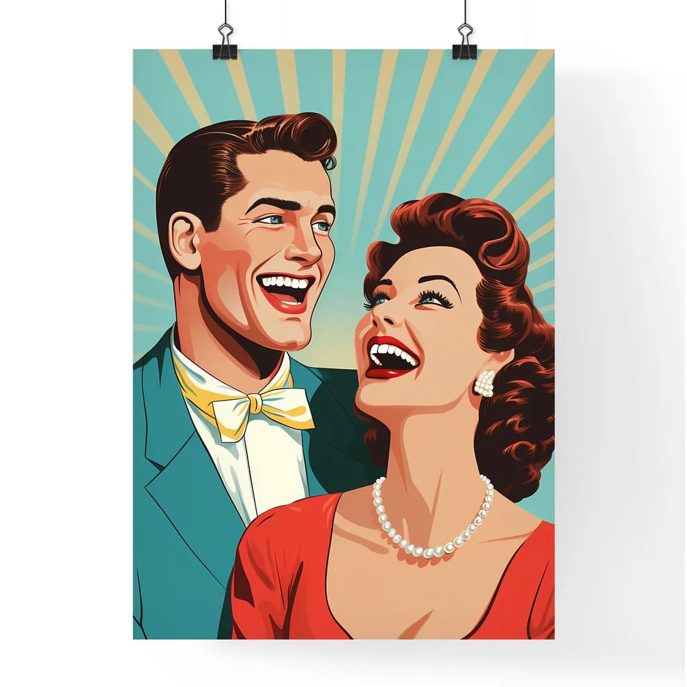 Man And Woman Laughing Art Prin Poster