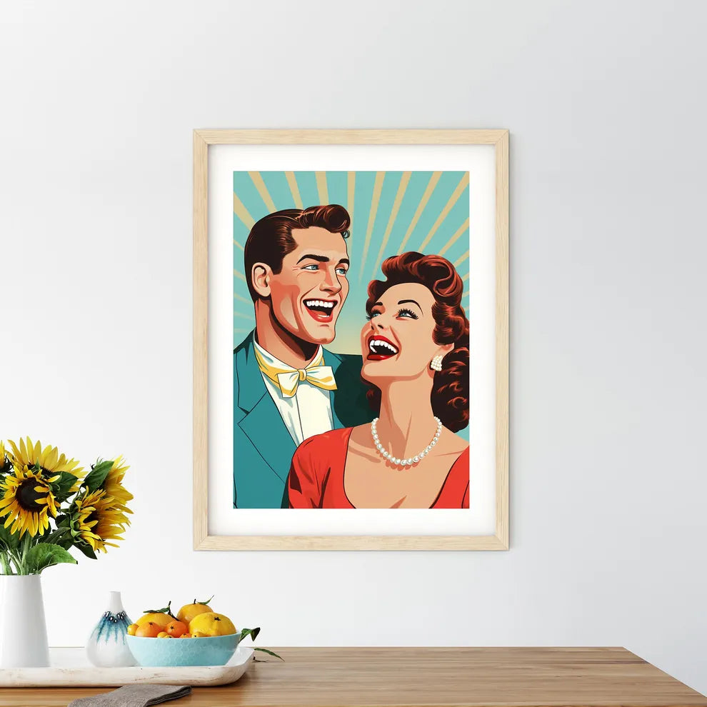 Man And Woman Laughing Art Prin - Kitchen Hangings
