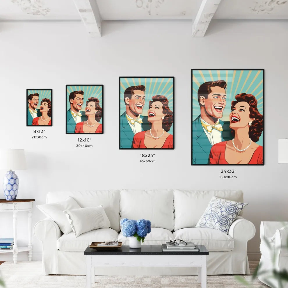 Man And Woman Laughing Art Prin Wall Art