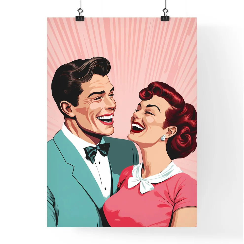 Man And Woman Laughing Art Prin Poster