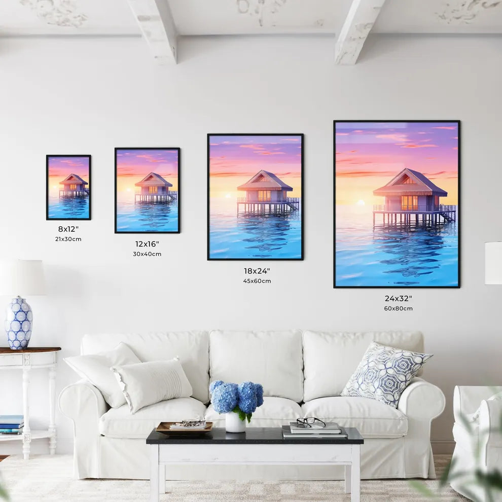 House On Stilts In Water Art Print Interior Design