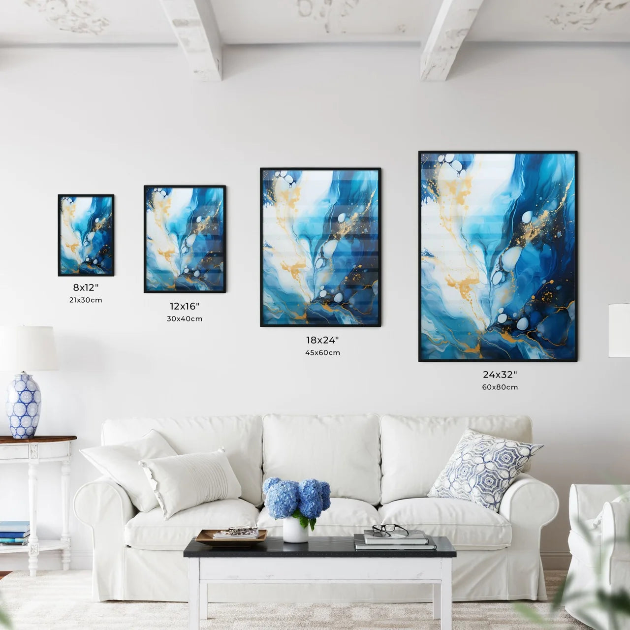 Blue And White Painting Art Prin Wall Art