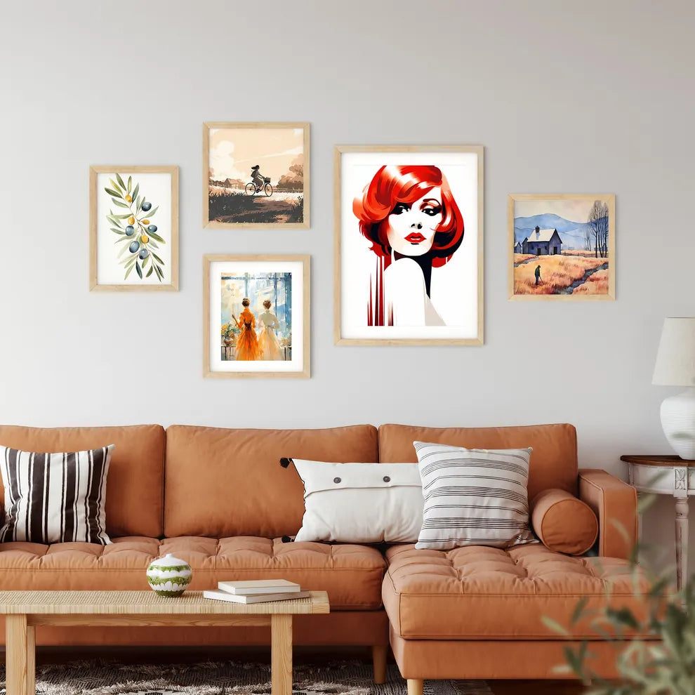Woman With Red Hair Art Prin Framed Print