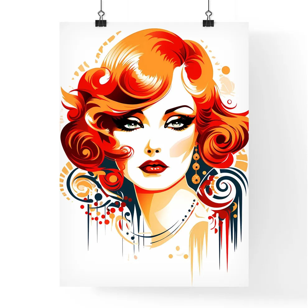 Woman With Red Hair And Makeup Art Prin Poster