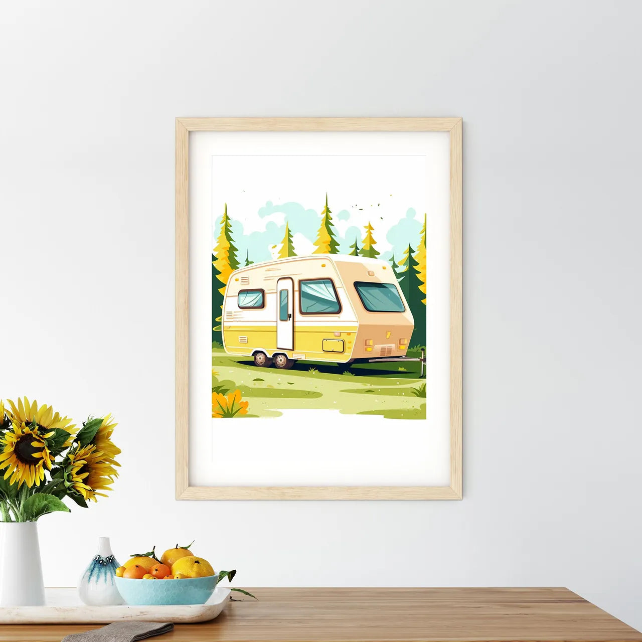 Trailer In A Forest Art Prin - Kitchen Hangings