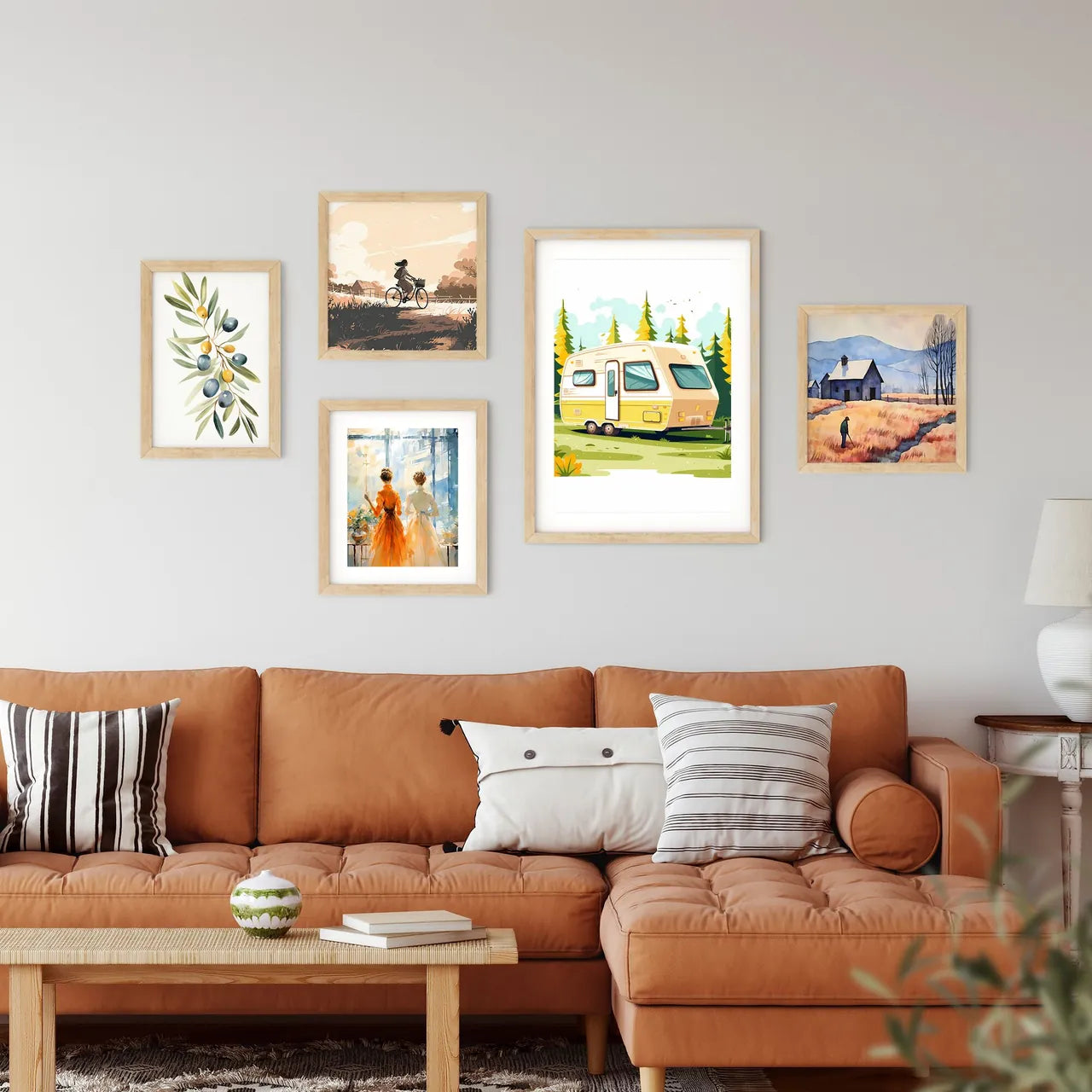 Trailer In A Forest Art Prin Framed Print