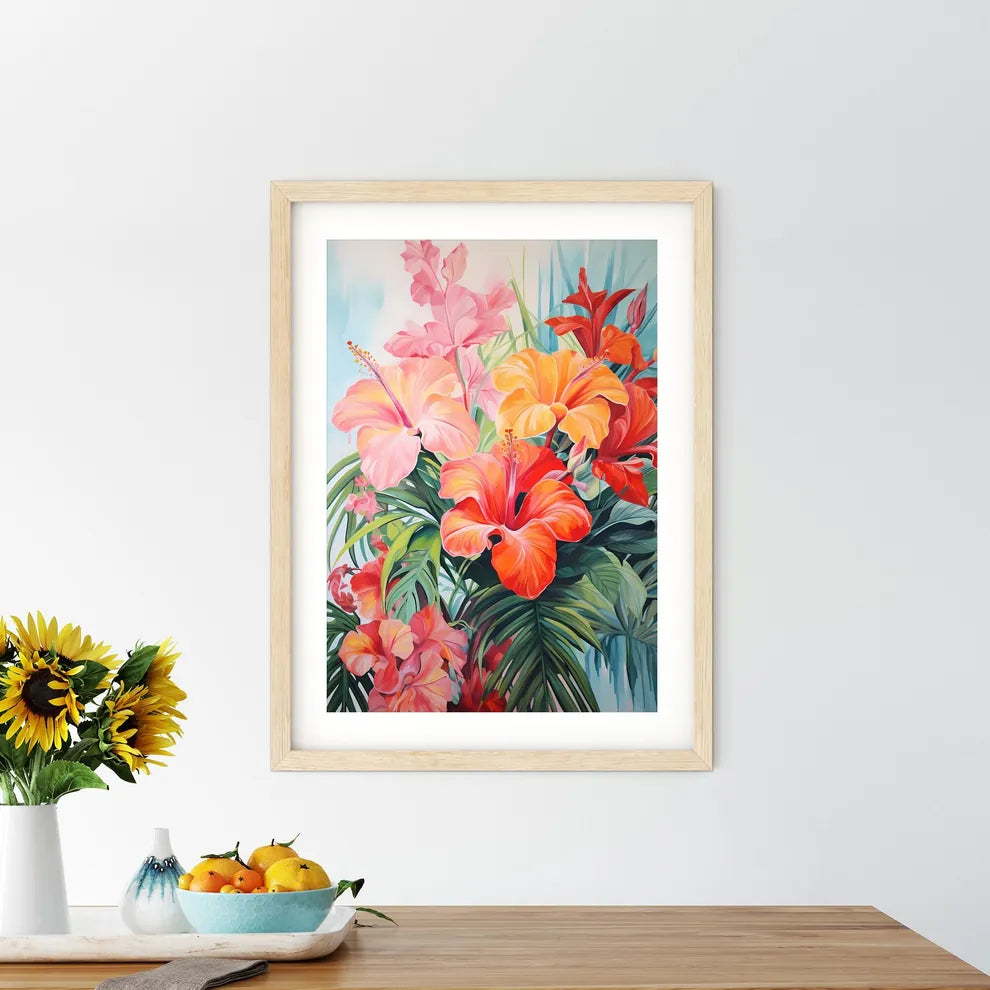 Painting Of Flowers And Leaves Art Prin - Kitchen Hangings