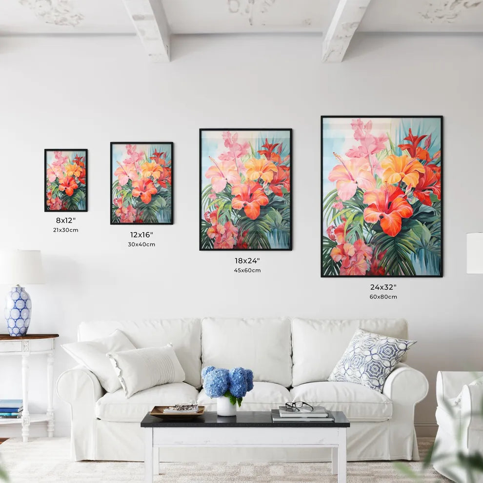Painting Of Flowers And Leaves Art Prin Wall Art