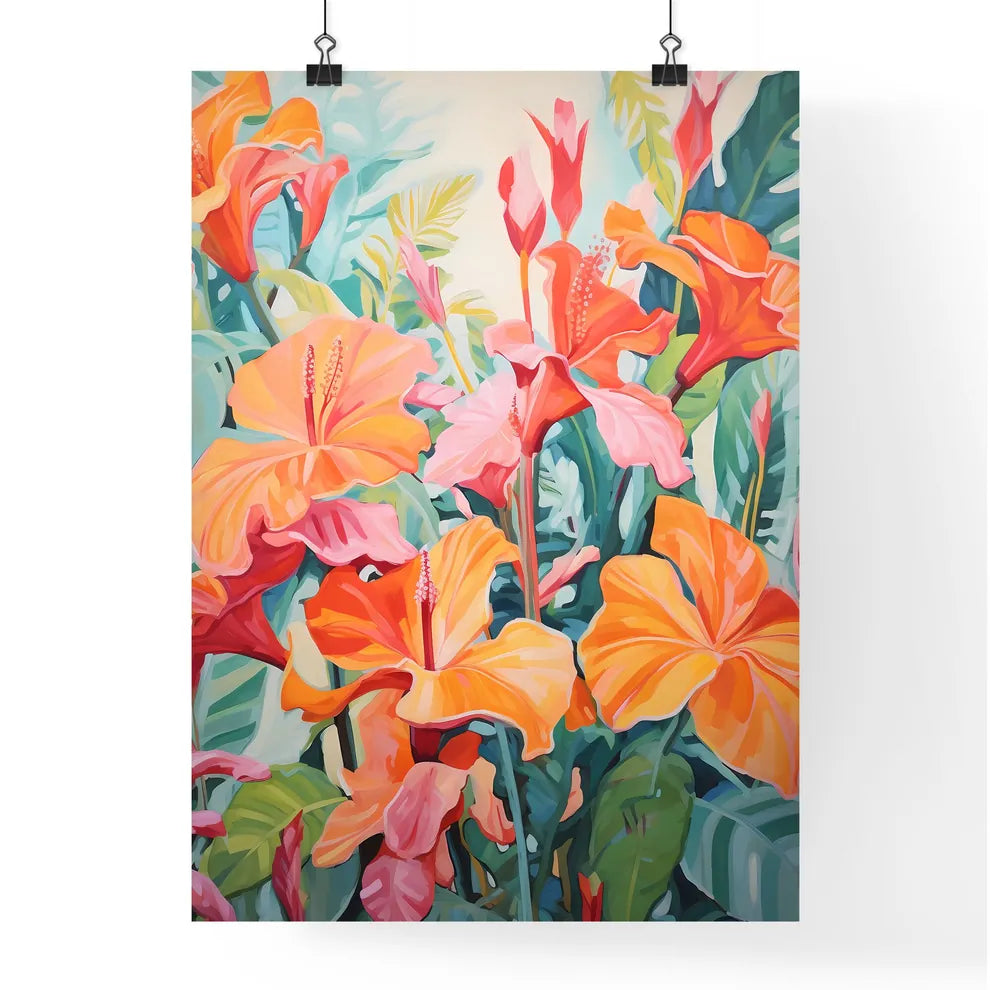 Painting Of Orange Flowers Art Prin Poster