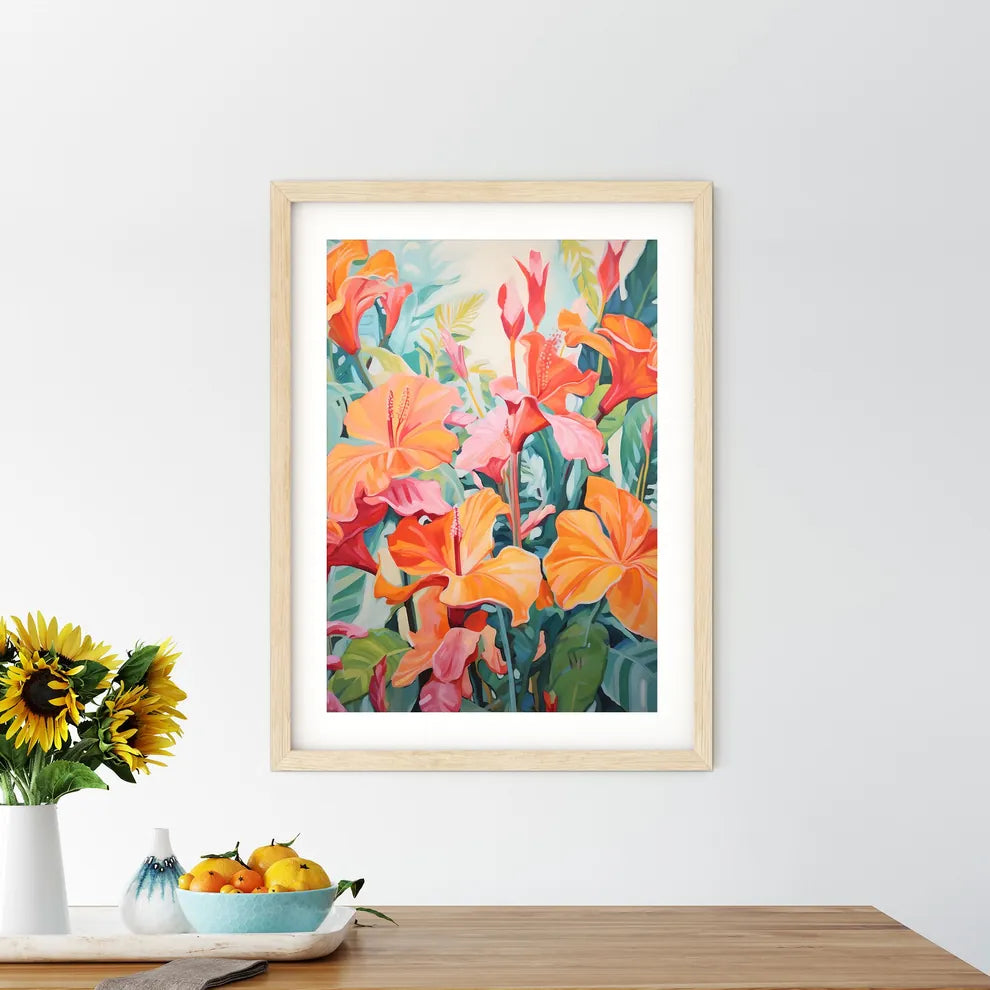 Painting Of Orange Flowers Art Prin - Kitchen Hangings