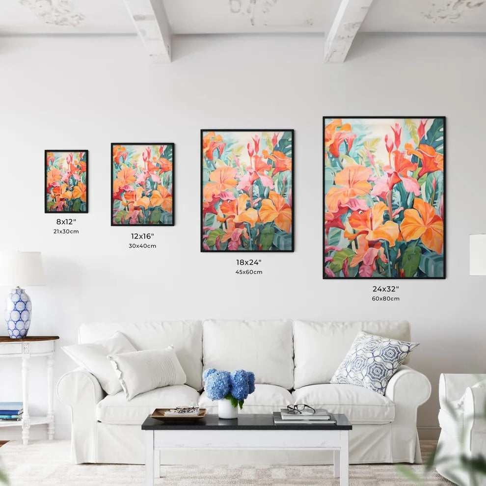 Painting Of Orange Flowers Art Prin Wall Art