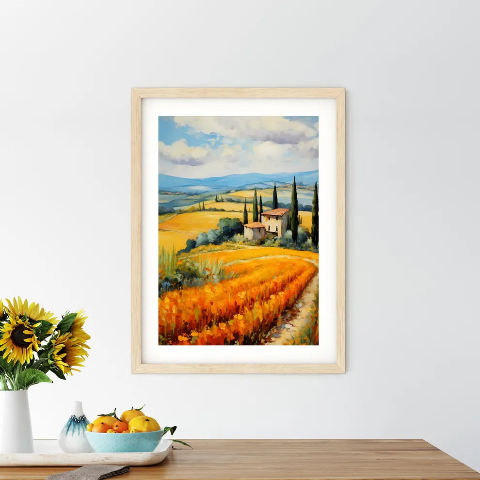 Painting Of A House In A Field Of Flowers Ar - Kitchen Hangings