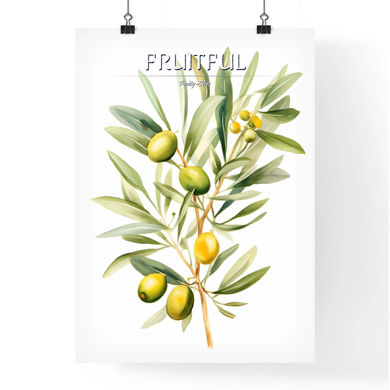 Watercolor Of A Plant With Green Fruits Art  Poster