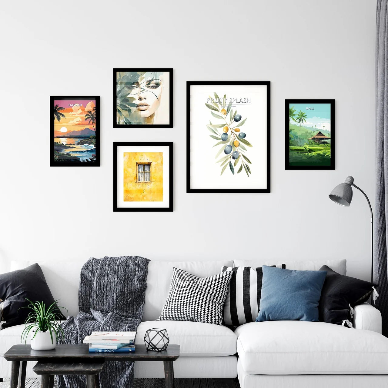 Watercolor Painting Of A Branch With Fruits  Wall Art