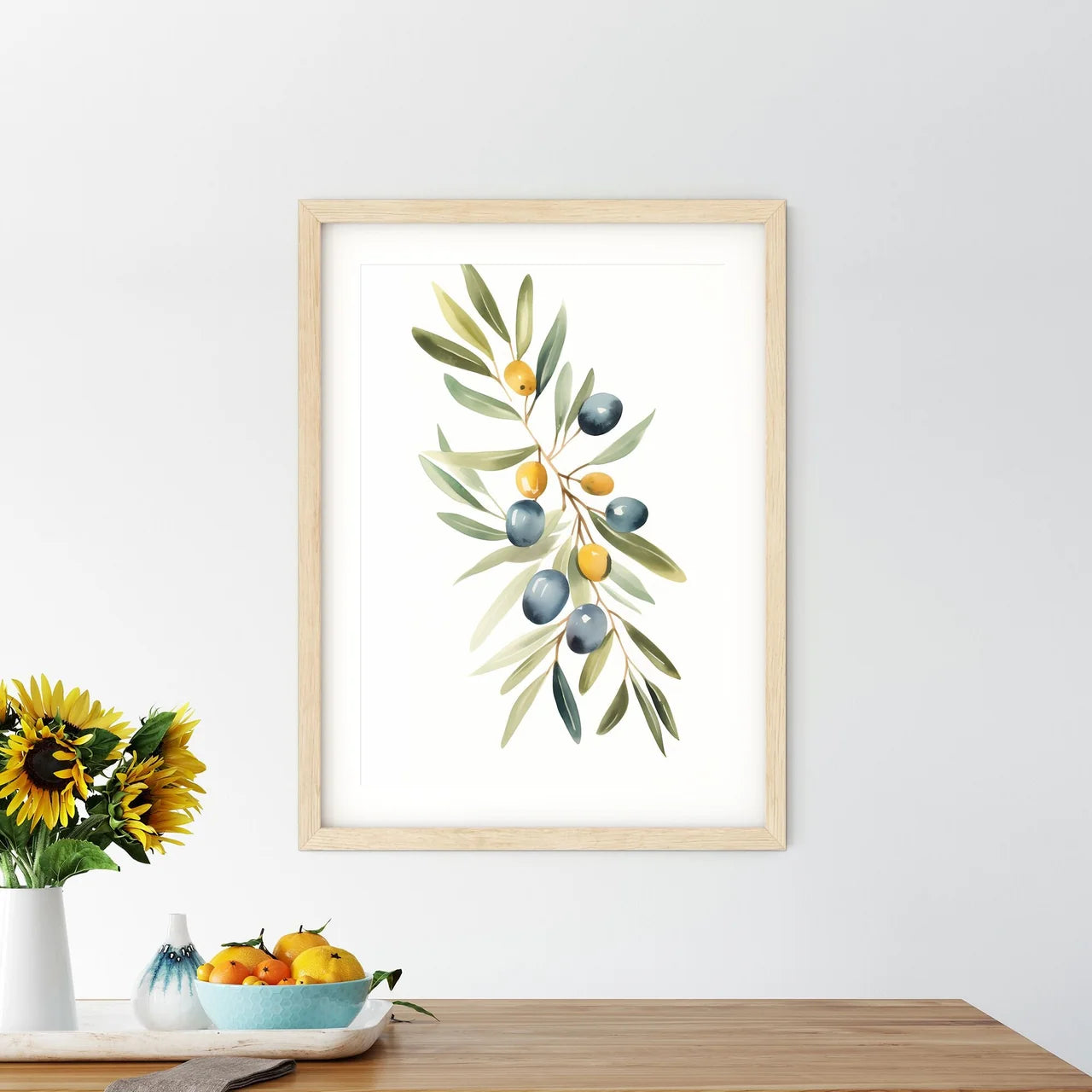 Watercolor Painting Of A Branch With Fruits  - Kitchen Hangings