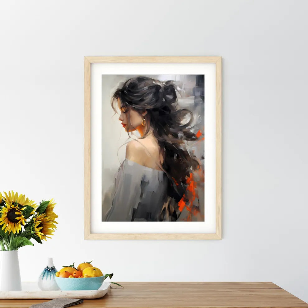 Painting Of A Woman With Long Hair Art Prin - Kitchen Hangings