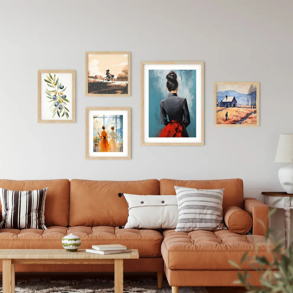 Painting Of A Woman In A Red Skirt Art Prin Framed Print