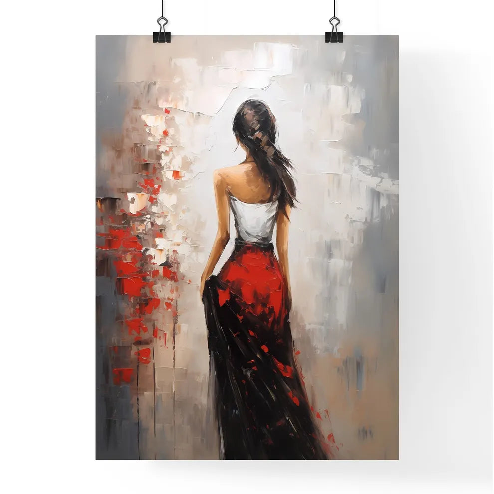 Painting Of A Woman In A Red Dress Art Prin Poster