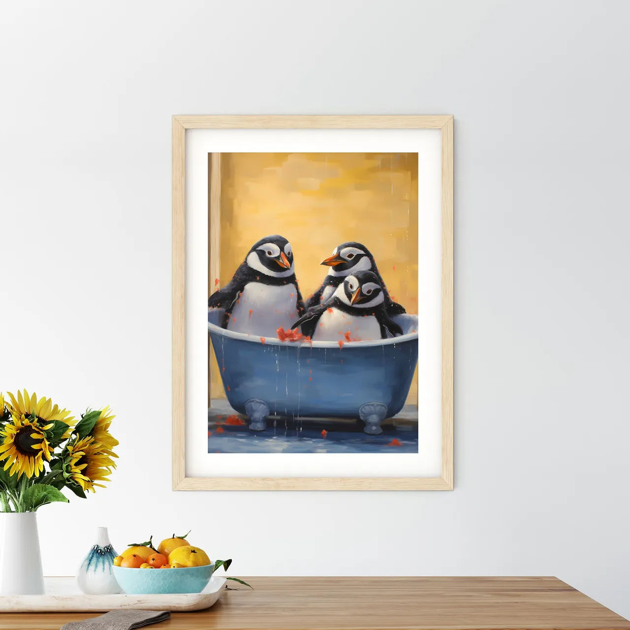 Group Of Penguins In A Bathtu Size Chart